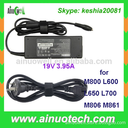 laptop battery charger for Toshiba 19V 3.95A 75W laptop ac adapter